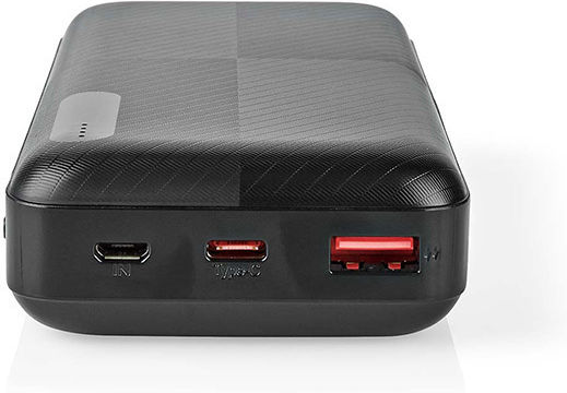 Nedis UPBKPD20000 Power Bank 20000mAh 18W with USB-A Port and USB-C Port Power Delivery Black vue 4