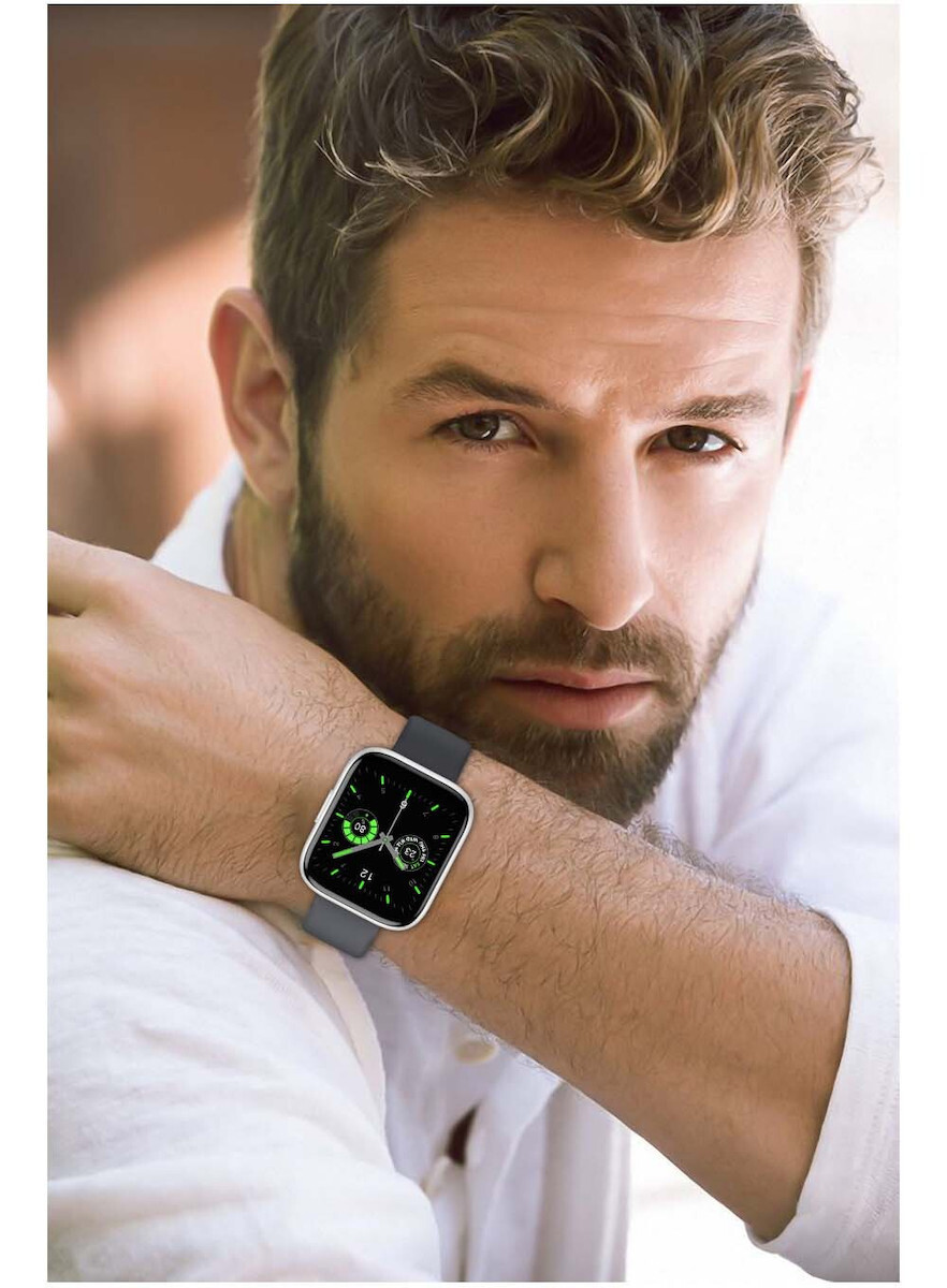 TrendFIT Aluminium Smartwatch with Heart Rate Monitor (Silver) view 3