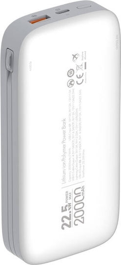Ldnio PQ20 Power Bank 20000mAh 22.5W with USB-A Port White view 2