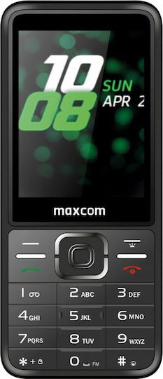 MaxCom MM244 Dual SIM Mobile with Large Buttons Black view 1
