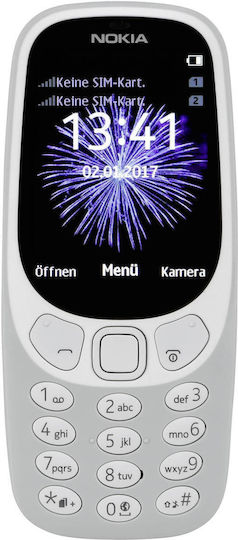 Nokia 3310 2017 Dual SIM Mobile with Buttons (Greek Menu) Gray view 1