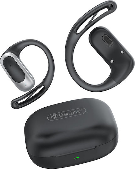 Celebrat W77 Open Ear Bluetooth Handsfree Headphones with Charging Case Black