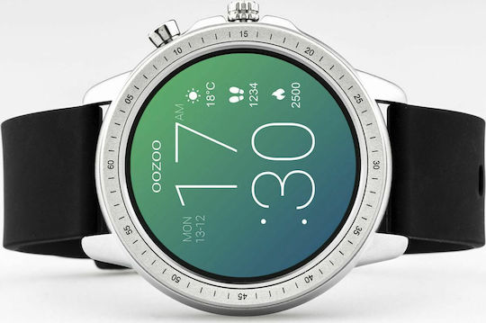 Oozoo Q00300 45mm Smartwatch with Heart Rate Monitor (Black Rubber Strap) view 6