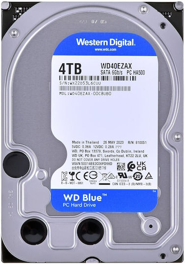 Western Digital Blue 4TB HDD Hard Drive 3.5" SATA III 5400rpm with 256MB Cache for Desktop WD40EZAX view 6