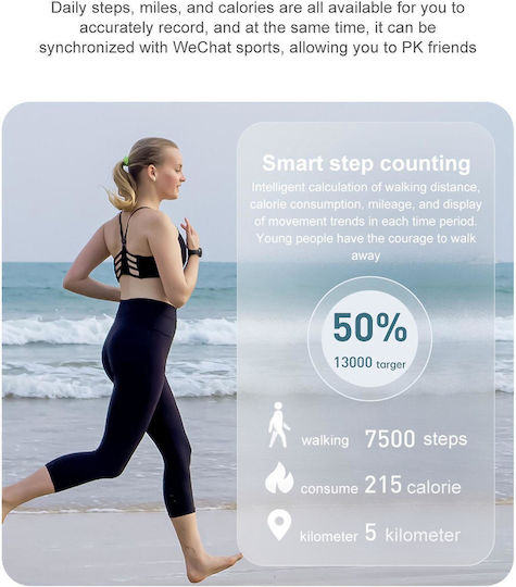 NK28 Smartwatch with Heart Rate Monitor (Black) view 4