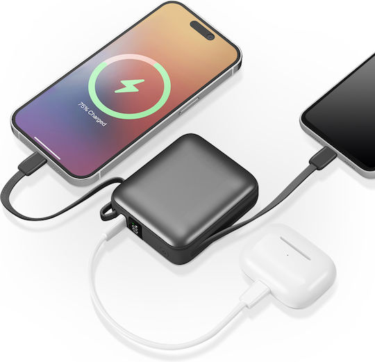 Akashi Power Bank 10000mAh 22.5W with USB-C Port Power Delivery Gray view 2