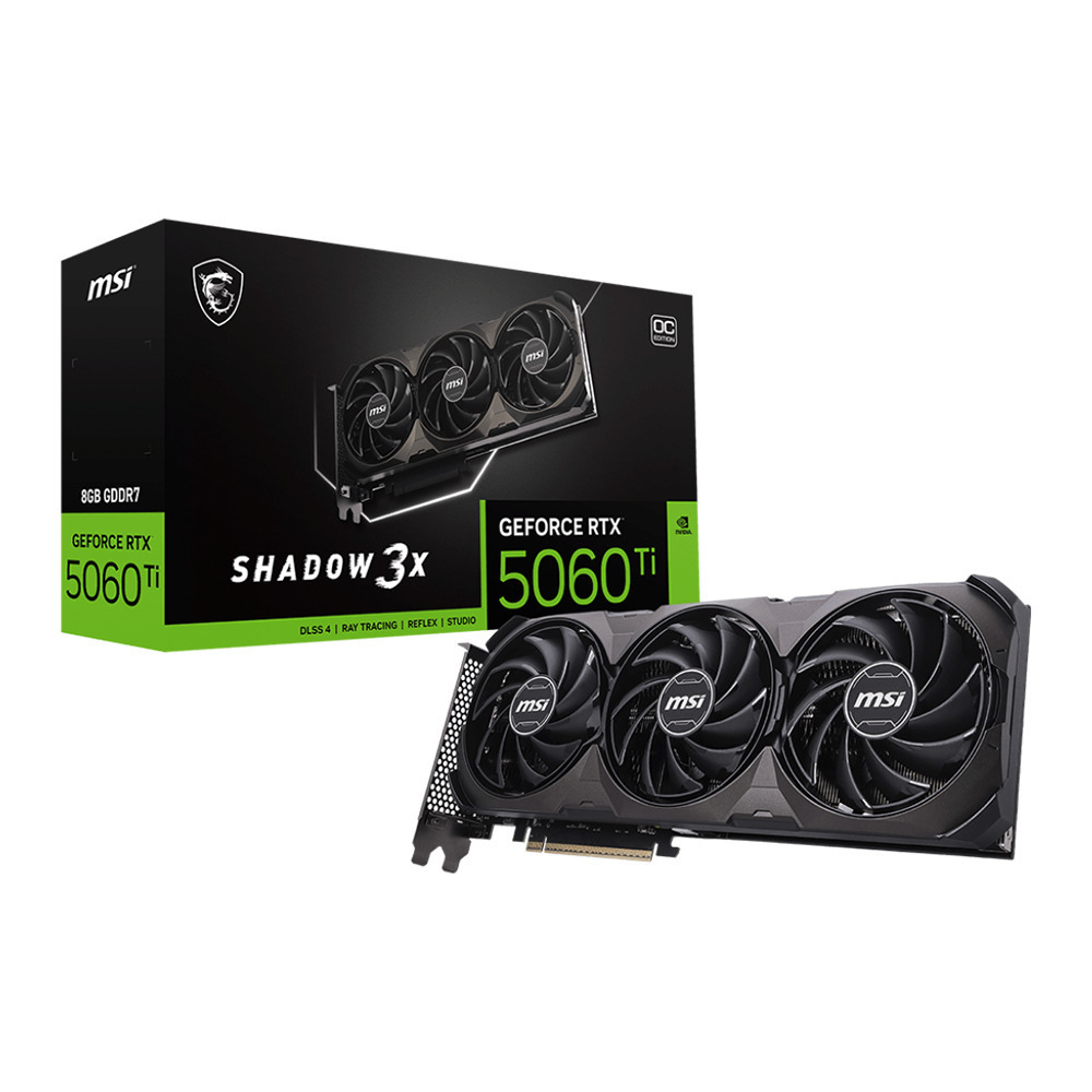 MSI GeForce RTX 5060 Ti 8GB GDDR7 Shadow 3X OC CLASSIC Graphics Card view 1