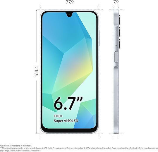 Samsung Galaxy A16 5G Dual SIM (4GB/128GB) Light Gray view 5