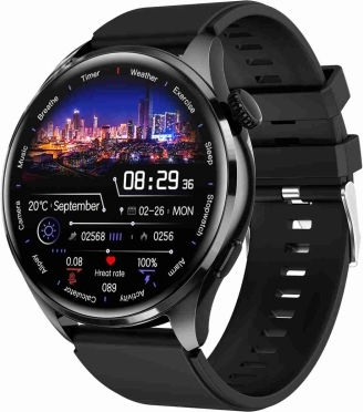 Tm05 Pro Smart Bracelet 1.46 Inch Silicone Band Ip67 Waterproof Smart Watch Bluetooth Call Heart Rate Blood Pressure Blood Oxygen Black