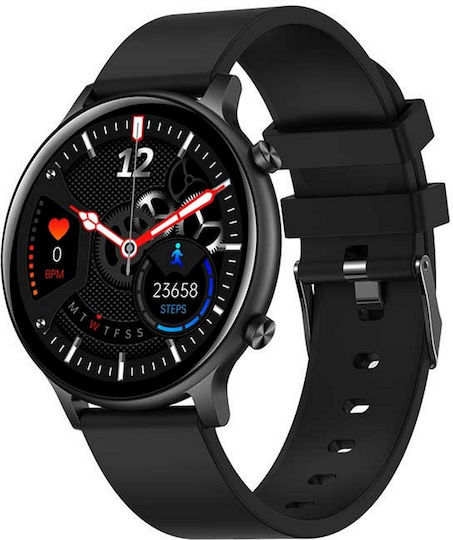 Smartwatch Versa Idealstore Screen Size 1.32 Inch Water Resistant Bluetooth Heart Rate Monitor Blood Pressure Blood Oxygen Call Notifications Multi Sport Compatible Ios Android Black