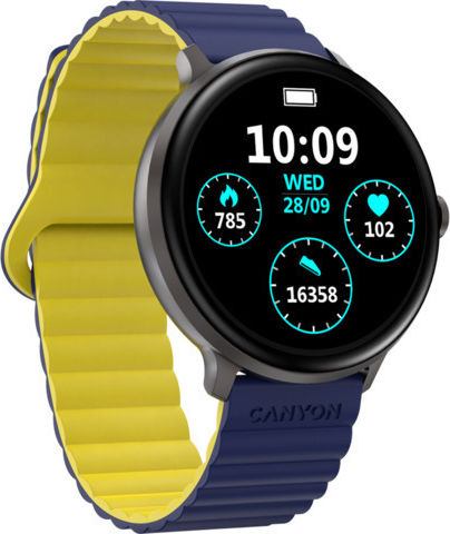 Canyon Jacky SW-69 Waterproof Smartwatch with Heart Rate Monitor (Blue-Yellow) view 5