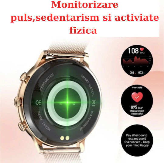 BeFIT 46mm Smartwatch with Heart Rate Monitor (Gold) view 6
