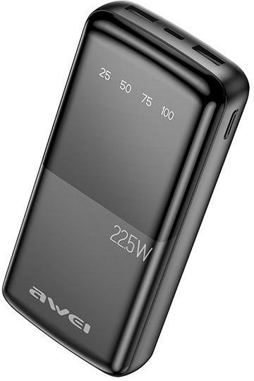 Awei P13K Power Bank 20000mAh 22.5W with 2 USB-A Ports and USB-C Port Black view 2