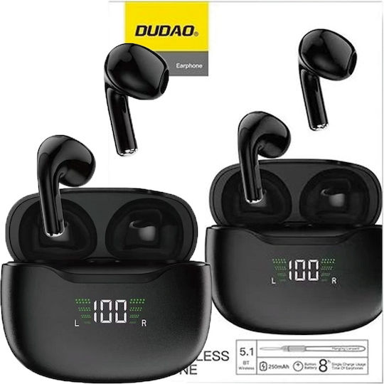 Dudao U15N In-ear Bluetooth Handsfree Earphones with Charging Case Black view 3