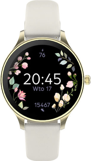 Forever Velora SB-306 38mm Smartwatch with Heart Rate Monitor (Gold) view 1