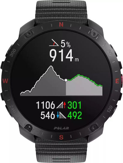 Polar Grit X2 Pro + Heart Rate Belt Stainless Steel 49mm Waterproof Smartwatch with Heart Rate Monitor (S/L Black Silicone Strap) view 5