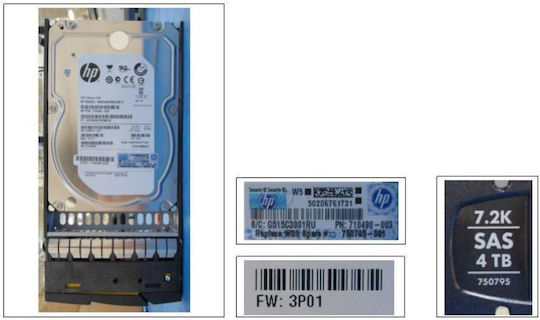 HP 4TB HDD Hard Drive 3.5" SAS 2.0 7200rpm for Server W128107947