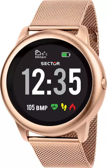 Sector S-01 46mm Smartwatch with Heart Rate Monitor (Rose Gold Metallic) view 1