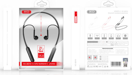 XO BS16 Earbud Bluetooth Handsfree Earphones Black view 2