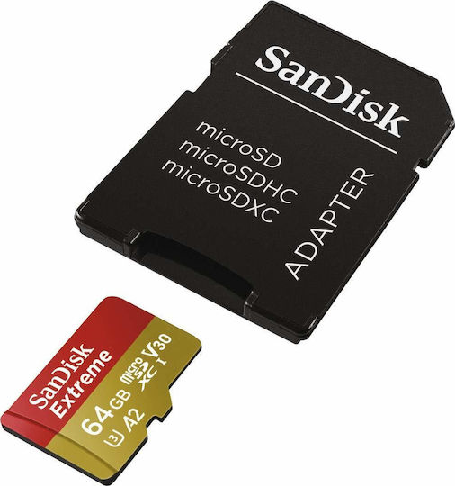 Sandisk Extreme microSDXC 64GB U3 V30 A2 UHS-I 160MB/s with Adapter view 3