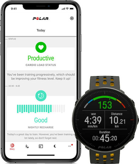 Polar Vantage M2 Aluminium 46mm Waterproof Smartwatch with Heart Rate Monitor (Gray) view 5