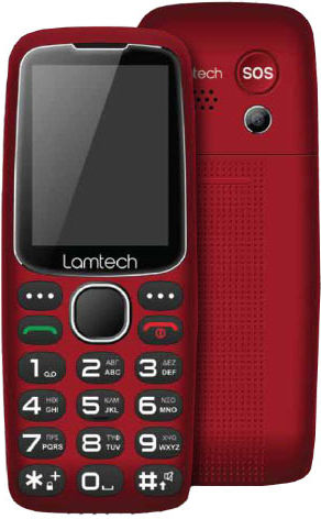 Lamtech Tiny L II Dual SIM Mobile with Large Buttons Red view 1