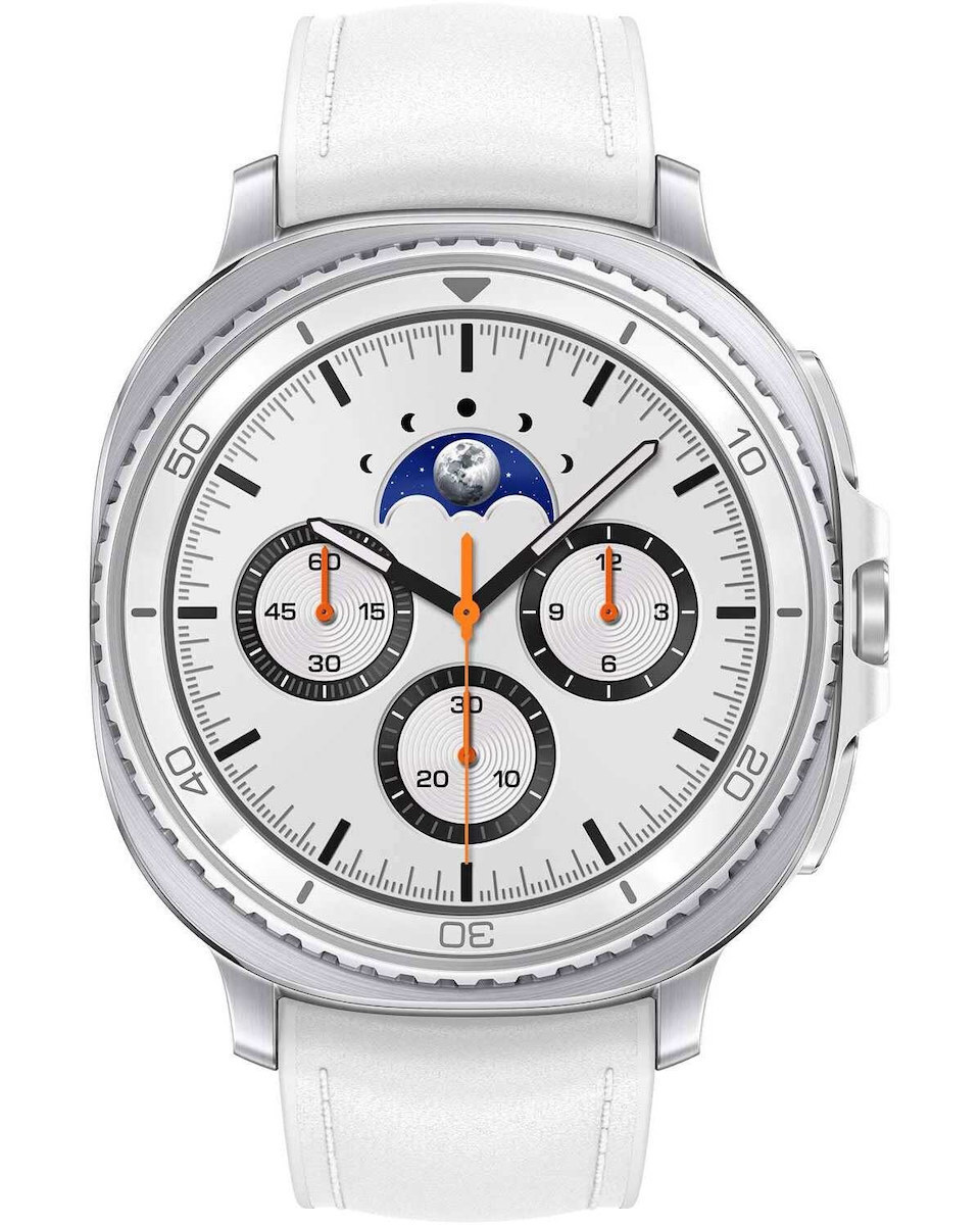 Samsung Galaxy Watch8 Classic Stainless Steel 46mm Waterproof with eSIM and Heart Rate Monitor (White) view 1