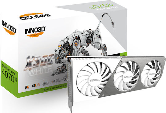 Inno 3D GeForce RTX 4070 Ti 12GB GDDR6X X3 OC WHITE Graphics Card view 1