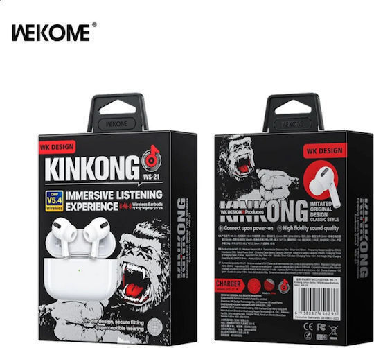 WK WS-21 In-ear Bluetooth Handsfree Earphones with Charging Case White view 5