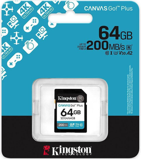 Kingston Canvas Go Plus SDXC 64GB U3 V30 UHS-I with Adapter view 3