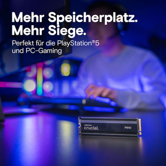 Crucial P510 Gen5 SSD 1TB M.2 Type with PCI Express 5.0 Connection and Heatsink CT1000P510SSD5 view 7