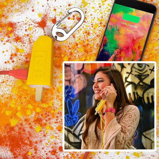 BuQu Pops Power Bank 2500mAh with USB-A Port Orange view 3