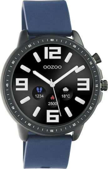 Oozoo Q00332 45mm Smartwatch with Heart Rate Monitor (Black / Blue) view 1
