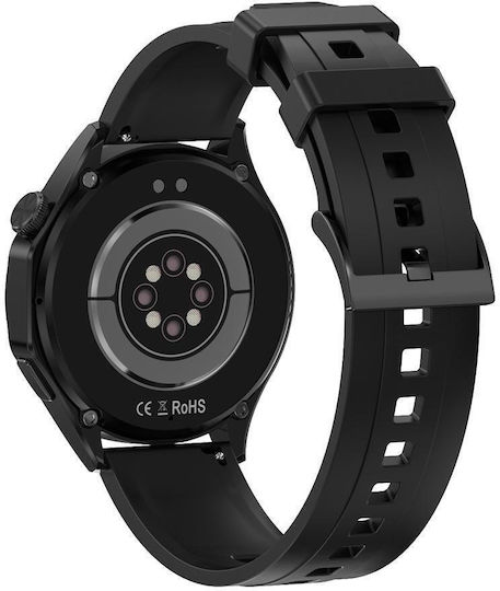 NO.1 DT5 Mate AMOLED Smartwatch with Heart Rate Monitor (Black Case / Black Silicone Strap) view 2