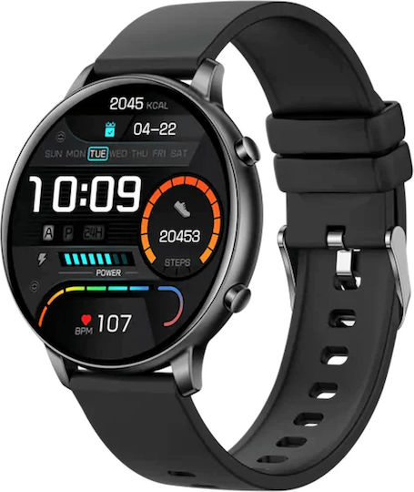 Idealstore Koopio2 Smartwatch Bluetooth Call Voice Assistant Slim Aluminum Case Hd Display 100+ Sports Modes Sleep Management Health Monitoring Breathing Monitoring Black Color view 1