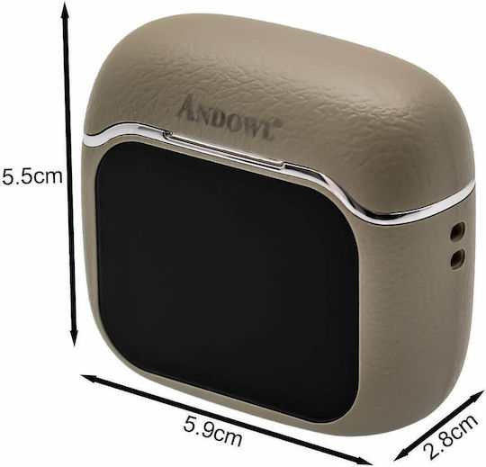 Andowl Ai4 Bass In-ear Bluetooth Handsfree Earphones with Charging Case Beige view 5