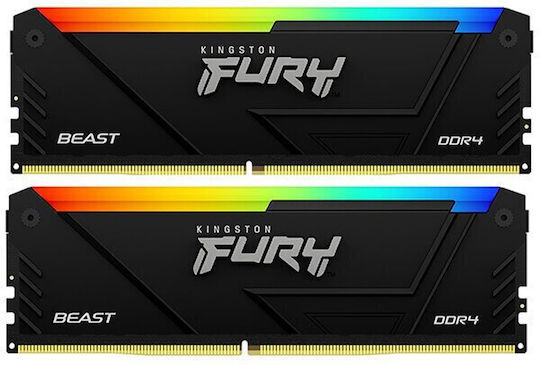 Kingston Fury Beast DDR4 32GB RAM with 2x16GB Modules and Speed 3200 for Desktop KF432C16BB2AK2/32 view 2