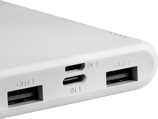 Canyon PB-108 Power Bank 10000mAh with 2 USB-A Ports White vue 3