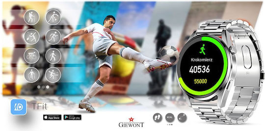 Giewont 450-5 Smartwatch with Heart Rate Monitor (Silver) Ansicht 8