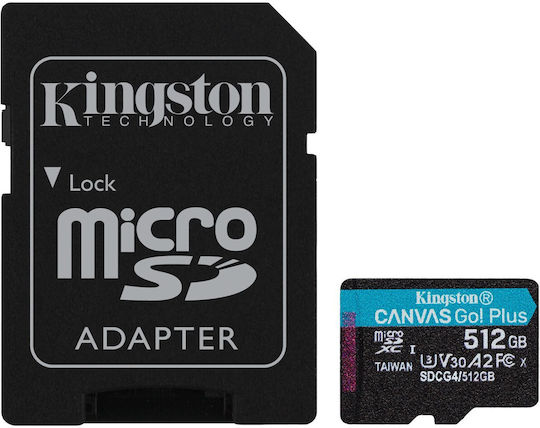 Kingston Canvas Go Plus SDXC 512GB U3 V30 A2 UHS-I 200MB/s With Adapter