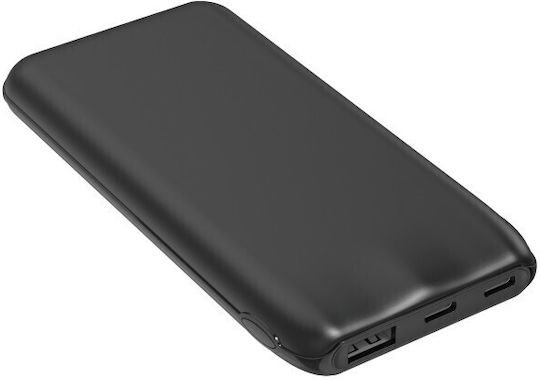 Platinet Power Bank 10000mAh 12W with USB-A Port and 2 USB-C Ports Black view 1