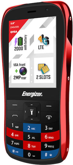 Energizer E284S Dual SIM Mobile with Buttons Red view 1
