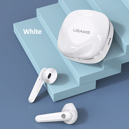 Usams SD Series Earbud Bluetooth Handsfree Earphones with Charging Case White view 4