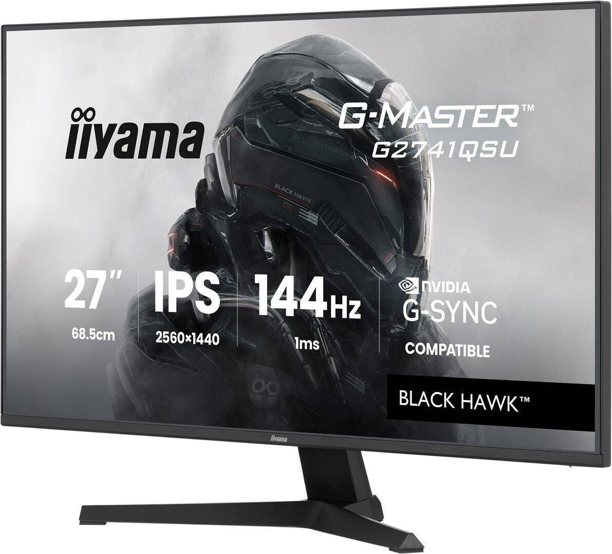 Iiyama G-Master Black Hawk IPS Monitor 27" QHD 2560x1440 144Hz view 4