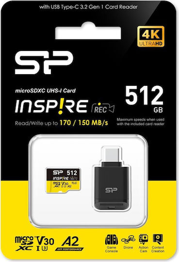 Silicon Power SDXC 512GB Class 10 U3 V30 A2 UHS-I view 2