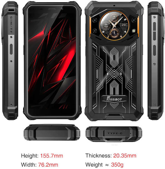 Fossibot F101 Pro Dual SIM (8GB/128GB) Durable Smartphone Orange view 2