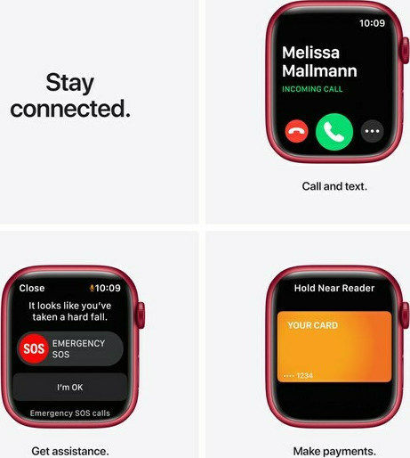 Apple Watch Series 7 Aluminium 41mm Waterproof with Heart Rate Monitor (Product Red) view 6