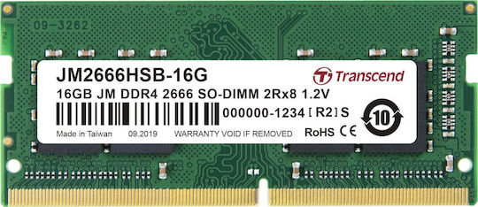 Transcend Jetram DDR4 with Module 1x16GB and Speed 2666 for Laptop JM2666HSB-16G