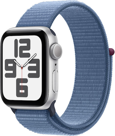 Apple Watch SE 2023 Aluminium 40mm Waterproof with Heart Rate Monitor (Silver with Winter Blue Sport Loop) view 1