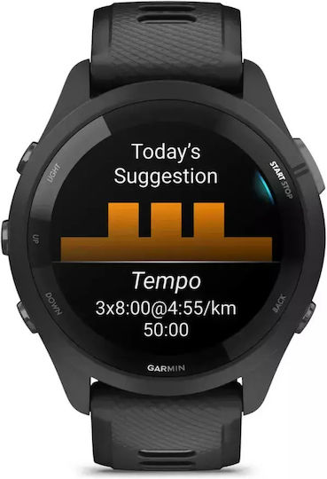 Garmin Forerunner 265 Waterproof Smartwatch with Heart Rate Monitor (Black/Powder Gray) view 2